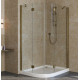 Душевой уголок Vegas Glass AFS-F Lux 120*100 05 01 R профиль бронза, стекло прозрачное, прямоугольный-асимметричный, двери распашные