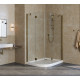 Душевой уголок Vegas Glass AFS-F Lux 120*100 05 01 R профиль бронза, стекло прозрачное, прямоугольный-асимметричный, двери распашные