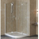 Душевой уголок Vegas Glass AFS-F Lux 120*100 01 01 L профиль белый, стекло прозрачное, прямоугольный-асимметричный, двери распашные