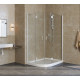 Душевой уголок Vegas Glass AFS-F Lux 120*100 01 01 R профиль белый, стекло прозрачное, прямоугольный-асимметричный, двери распашные