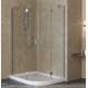 Душевой уголок Vegas Glass AFS-F Lux 120*110 07 01 L профиль матовый хром, стекло прозрачное, прямоугольный-асимметричный, двери распашные