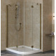 Душевой уголок Vegas Glass AFS-F Lux 120*110 05 01 L профиль бронза, стекло прозрачное, прямоугольный-асимметричный, двери распашные