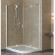 Душевой уголок Vegas Glass AFS-F Lux 120*110 01 01 L профиль белый, стекло прозрачное, прямоугольный-асимметричный, двери распашные