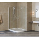 Душевой уголок Vegas Glass AFS-F Lux 120*110 01 01 L профиль белый, стекло прозрачное, прямоугольный-асимметричный, двери распашные