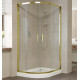 Душевой уголок Vegas Glass ZS-F 100*90 09 01 профиль золото, стекло прозрачное, прямоугольный-асимметричный, двери раздвижные
