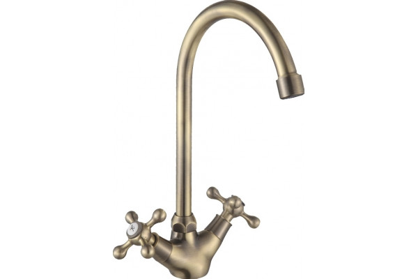 Смеситель Veragio Agatha VR.AGT-3785.BR для кухонной мойки, бронза, двухвентильный, высота излива 22.5 см