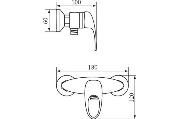 Смеситель Veragio Pont VR.PNT-2130.CR для душа, хром, однорычажный