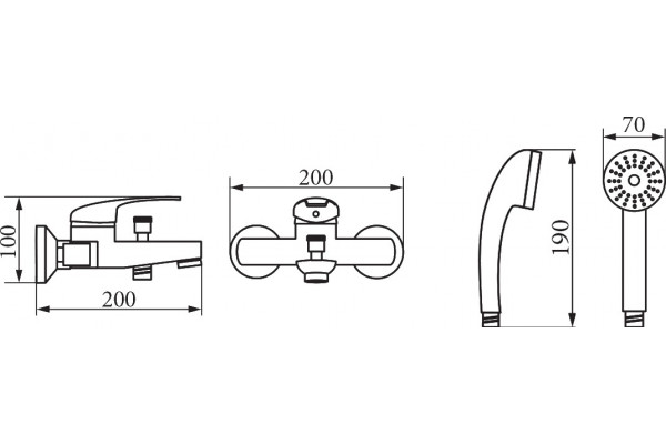 Смеситель Veragio Pont VR.PNT-2101.CR для ванны с душем, однорычажный, хром