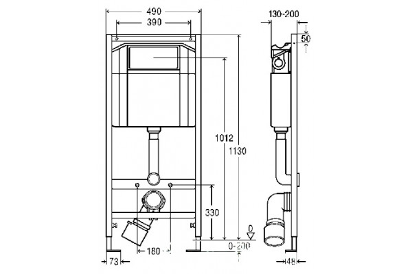 Система инсталляции для унитазов Viega Eco-WC  цвет белый, бачок 6/9 л, 49x20x113 см