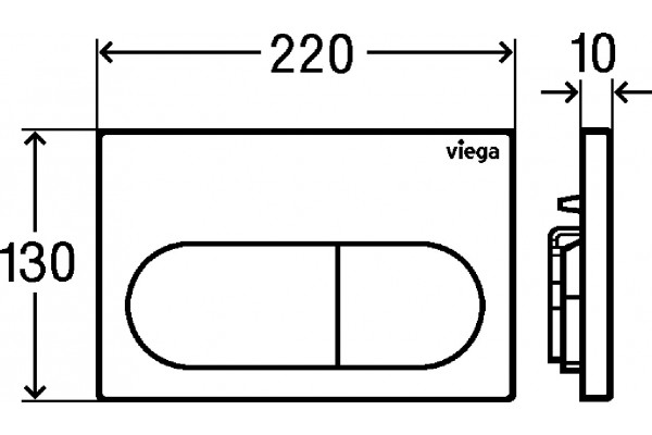 Кнопка смыва Viega Prevista Visign for Life 8602.1 773748 хром механическая,  в современном стиле
