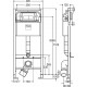 Система инсталляции для унитазов Viega Prevista 8524.11 с кнопкой смыва, 49x13.6x132 см,  в современном стиле