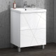 Тумба с раковиной Vigo Geometry 50 белая, напольная, с ящиками