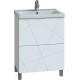 Тумба с раковиной Vigo Geometry 50 белая, напольная, с ящиками