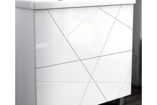 Мебель для ванной Vigo Geometry 60 белая напольная, с ящиками