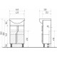 Тумба с раковиной Vigo Grand 45, напольная, с дверками, ручки хром