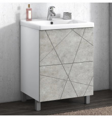 Тумба с раковиной Vigo Geometry 60 бетон, напольная, с ящиками