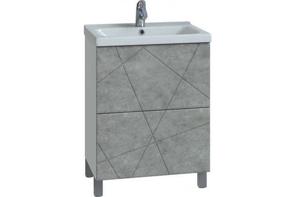 Тумба с раковиной Vigo Geometry 60 бетон, напольная, с ящиками