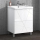 Тумба с раковиной Vigo Geometry 60 белая, напольная, с ящиками