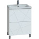 Тумба с раковиной Vigo Geometry 60 белая, напольная, с ящиками