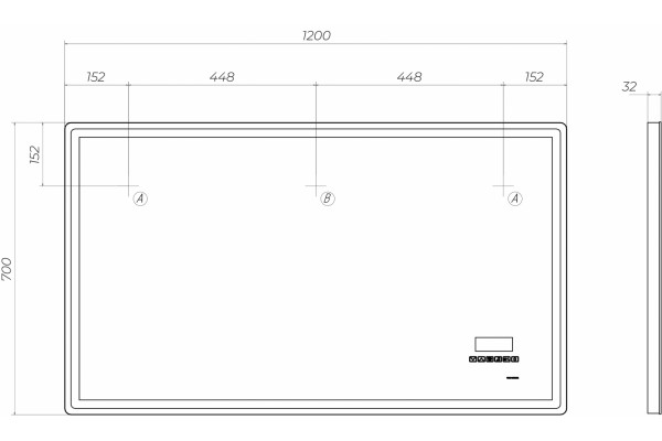 Зеркало Vigo Geometry Media 120