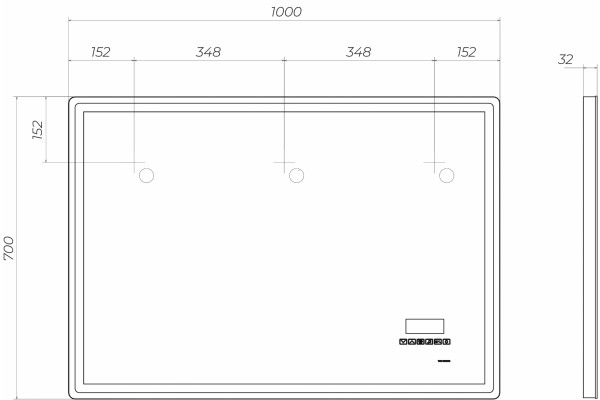 Зеркало Vigo Geometry Media 100