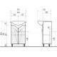 Тумба с раковиной Vigo Faina 50, напольная, с дверками, матовая