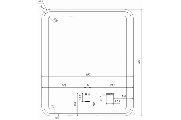 Мебель для ванной Vigo Grani 60 напольная, 2 дверцы, белая, матовая, с доводчиками