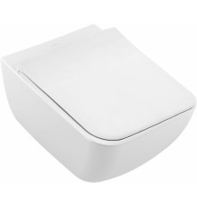 Унитаз подвесной Villeroy & Boch Venticello 4611RLR1 альпийский белый CeramicPlus, безободковый, прямоугольный, антивсплеск, 37.5x56 см