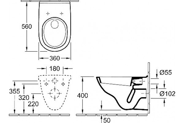 Комплект Система инсталляции для унитазов Grohe Rapid SL 38750001 4 в 1 с кнопкой смыва + Унитаз подвесной Villeroy & Boch O'Novo 5660 H101 alpin, цвет белый,  в современном стиле