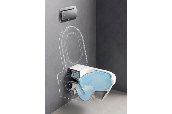 Унитаз подвесной Villeroy & Boch Omnia Architectura 5684HRR1 alpin, безободковый, белый, овальный, 37x53 см