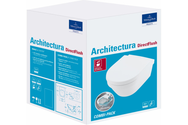 Унитаз подвесной Villeroy & Boch Architectura 4694HR01 белый, антивсплеск, 37x53 см