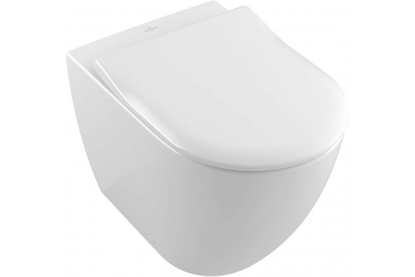 Унитаз приставной Villeroy & Boch Subway 2.0 альпийский белый овальный, антивсплеск, 37x56 см