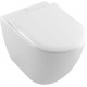 Унитаз приставной Villeroy & Boch Subway 2.0 альпийский белый овальный, антивсплеск, 37x56 см