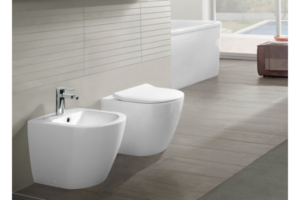 Унитаз приставной Villeroy & Boch Subway 2.0 альпийский белый овальный, антивсплеск, 37x56 см