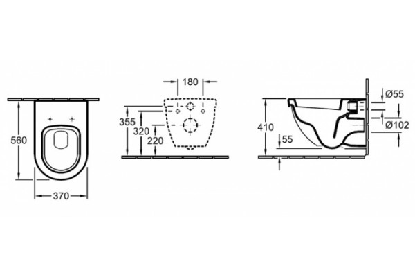 Унитаз подвесной Villeroy & Boch Subway Plus 6600 10R1 alpin белый, овальный, 37x56 см