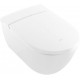 Унитаз подвесной Villeroy & Boch Viclean V0E100R1 альпийский белый, с функцией биде, овальный, антивсплеск, 38.5x59.5 см