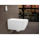 Унитаз подвесной Villeroy & Boch Viclean V0E100R1 альпийский белый, с функцией биде, овальный, антивсплеск, 38.5x59.5 см
