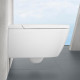 Унитаз подвесной Villeroy & Boch Viclean V0E100R1 альпийский белый, с функцией биде, овальный, антивсплеск, 38.5x59.5 см