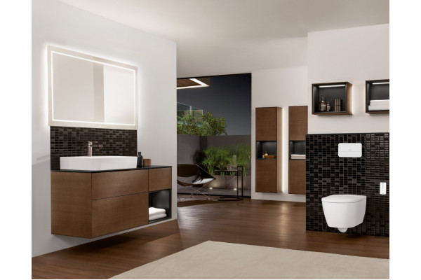Унитаз подвесной Villeroy & Boch Viclean V0E100R1 альпийский белый, с функцией биде, овальный, антивсплеск, 38.5x59.5 см