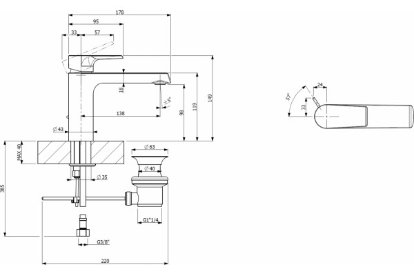 Смеситель Villeroy & Boch Liberty TVW10700300061 для раковины однорычажный, хром
