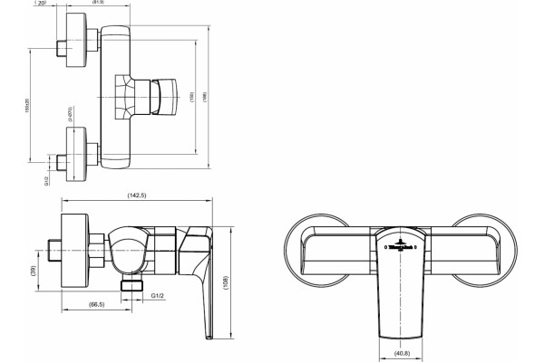 Смеситель Villeroy & Boch Subway 2.0 TVS10200100061 для душа однорычажный, хром