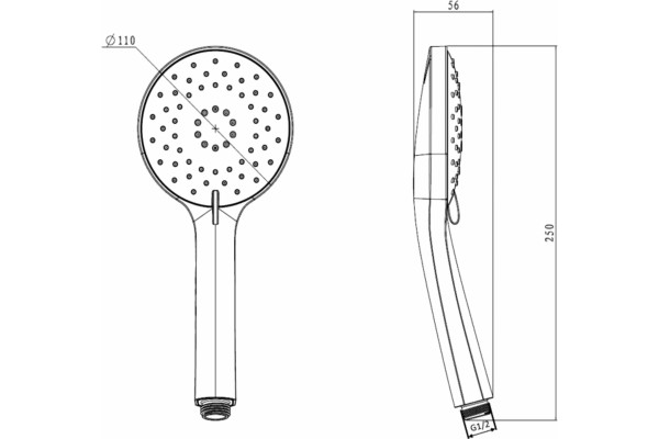 Душевая лейка Villeroy & Boch TVS00000800061 хром, штанга 25 см
