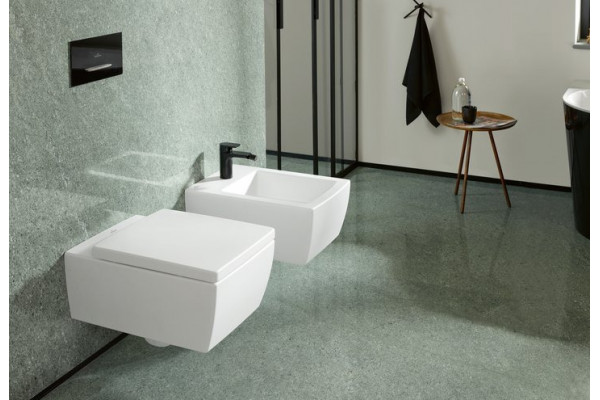 Биде подвесное Villeroy & Boch Memento 2.0 alpin, ceramicplus, цвет белый, прямоугольное, 37.5x56 см