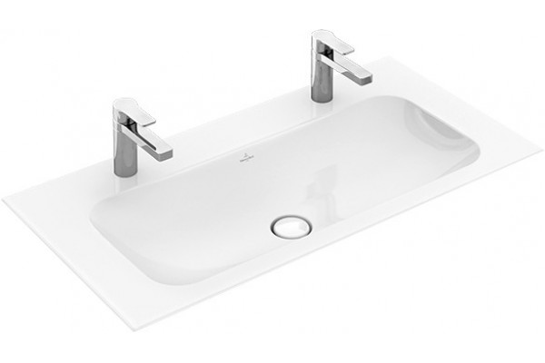 Мебельная раковина Villeroy & Boch Finion 4164A1R2 star white, ceramicplus, без перелива, прямоугольная, цвет белый