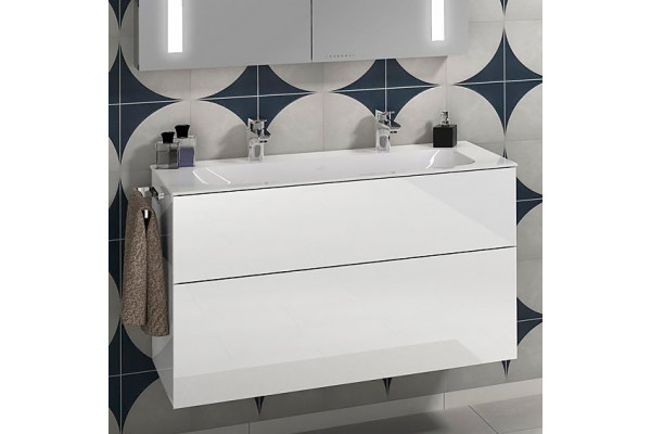 Мебельная раковина Villeroy & Boch Finion 4164A1R2 star white, ceramicplus, без перелива, прямоугольная, цвет белый