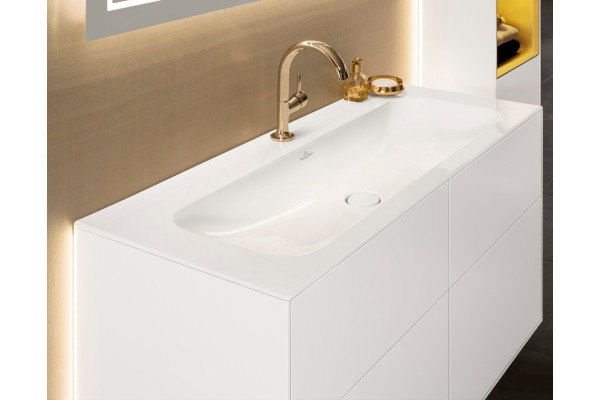Мебельная раковина Villeroy & Boch Finion 4164A2R2 star white, ceramicplus, без перелива, прямоугольная, цвет белый