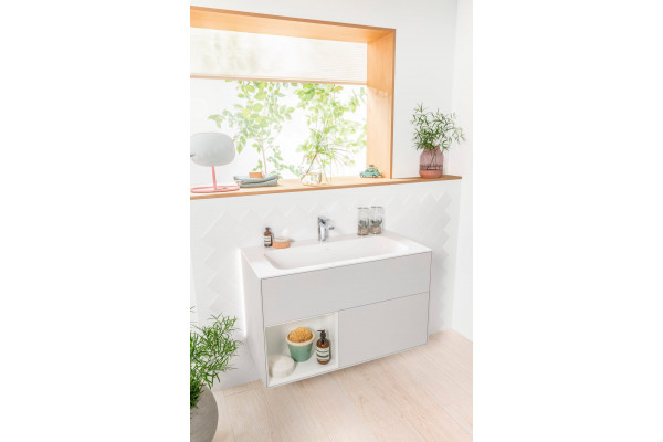Мебельная раковина Villeroy & Boch Finion 4164A2RW stone white, ceramicplus, без перелива, прямоугольная, цвет белый