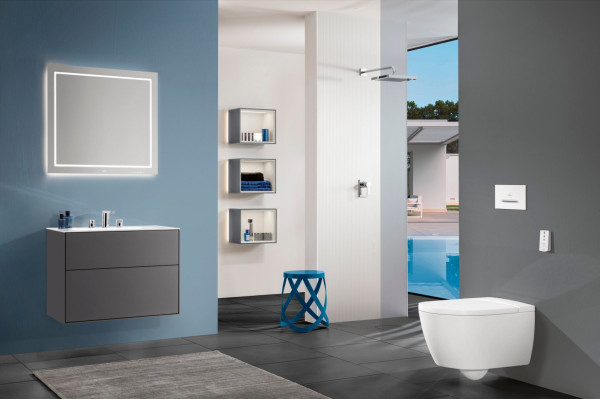 Мебельная раковина Villeroy & Boch Finion 416484R1 alpin, ceramicplus, со скрытым переливом, прямоугольная, цвет белый