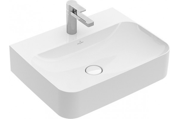 Раковина Villeroy & Boch Finion 41686CRW stone white, ceramicplus, со скрытым переливом, прямоугольная, цвет белый