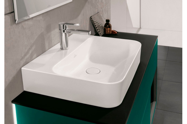 Раковина Villeroy & Boch Finion 41686CRW stone white, ceramicplus, со скрытым переливом, прямоугольная, цвет белый